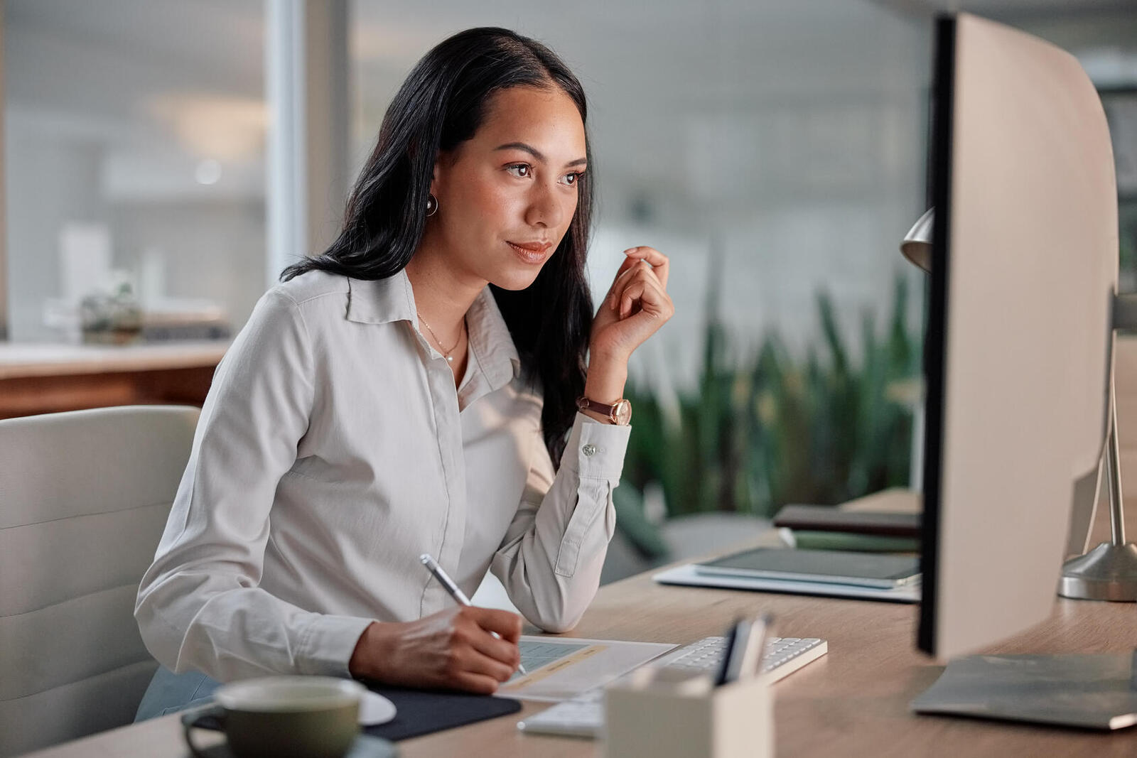 Woman at computer